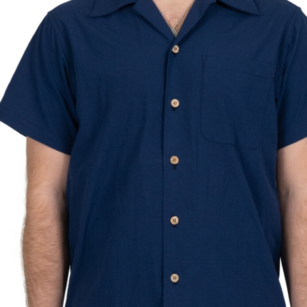 Naked & Famous Denim Navy Casual Button Down Shirt